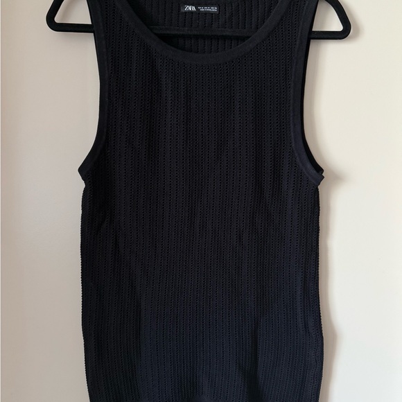 Zara Black Ribbed Tank Top - Picture 3 of 3